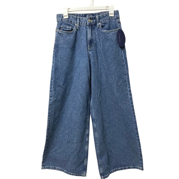 Scoop Denim - Scoop Womens Rhinestone Wide Leg High Rise Jeans Caliber Blue SC020557B Size 0
